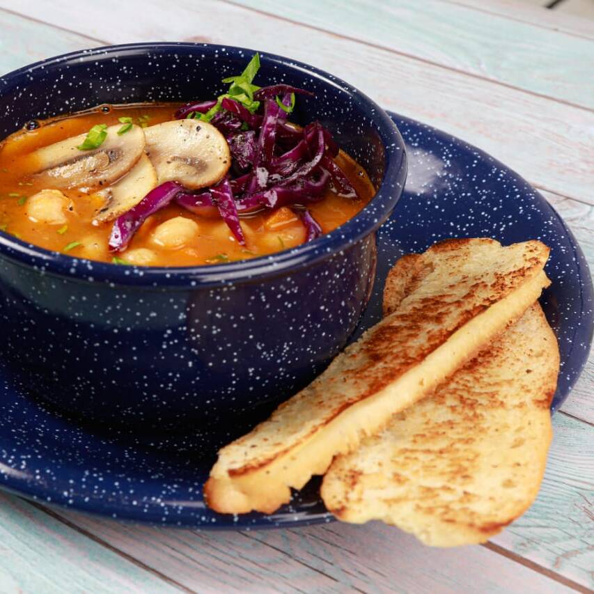 Sopa de Garbanzos y Champiñones