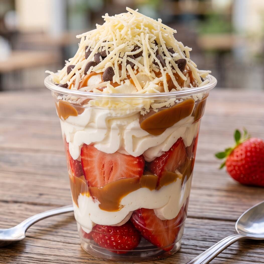 Fresas con Crema Vaso 12 oz