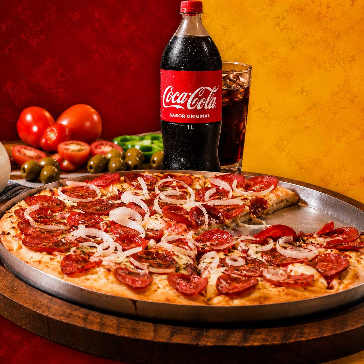 Escolha até 02 sabores da sua pizza favorita e ganha 01 coca-cola grátis!