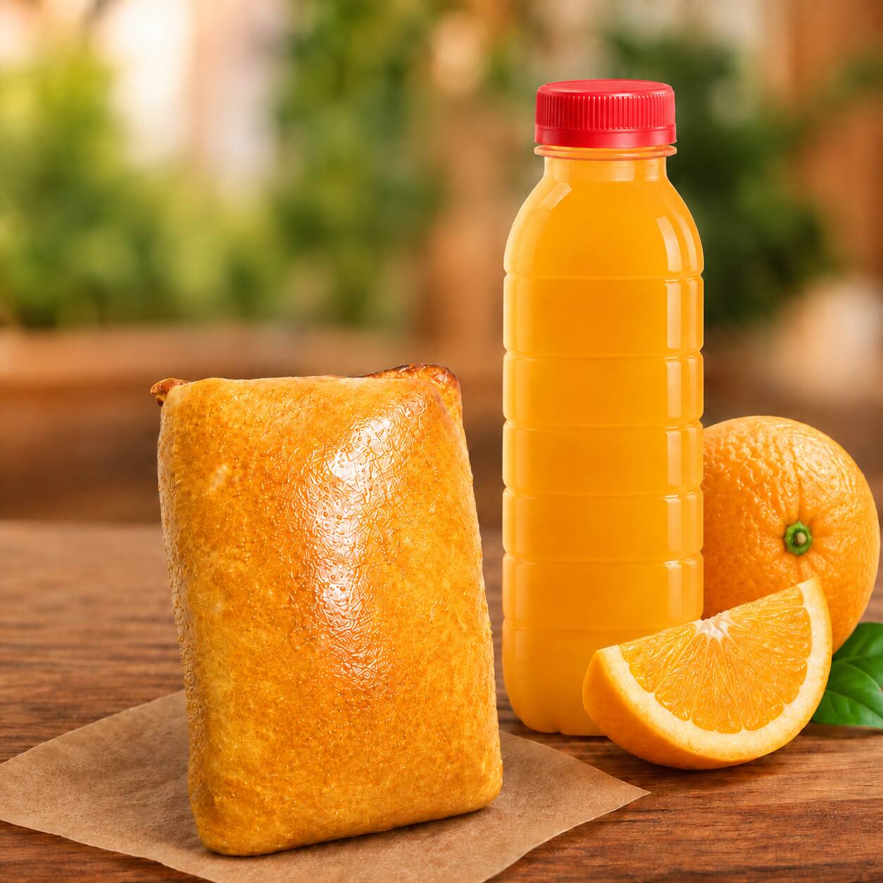 Salgado de Calabresa: Recheio irresistível com Calabresa Selecionada e Queijo Derretido no Ponto Certo - Tudo isso envolto em uma Massa Artesanal, Leve, Fofinha e 100% Feita à Mão, com Ingredientes Frescos e Assado no Forno a Lenha!
+
Suco De Laranja Artesanal - 100% Natural - (300ml): Refrescante e feito na hora com ***Laranjas Frescas, Sem Conservantes, Sem Adição de Açúcar e Sem Misturas***. Puro, leve e cheio de sabor! Ideal para acompanhar com nossos Salgados.