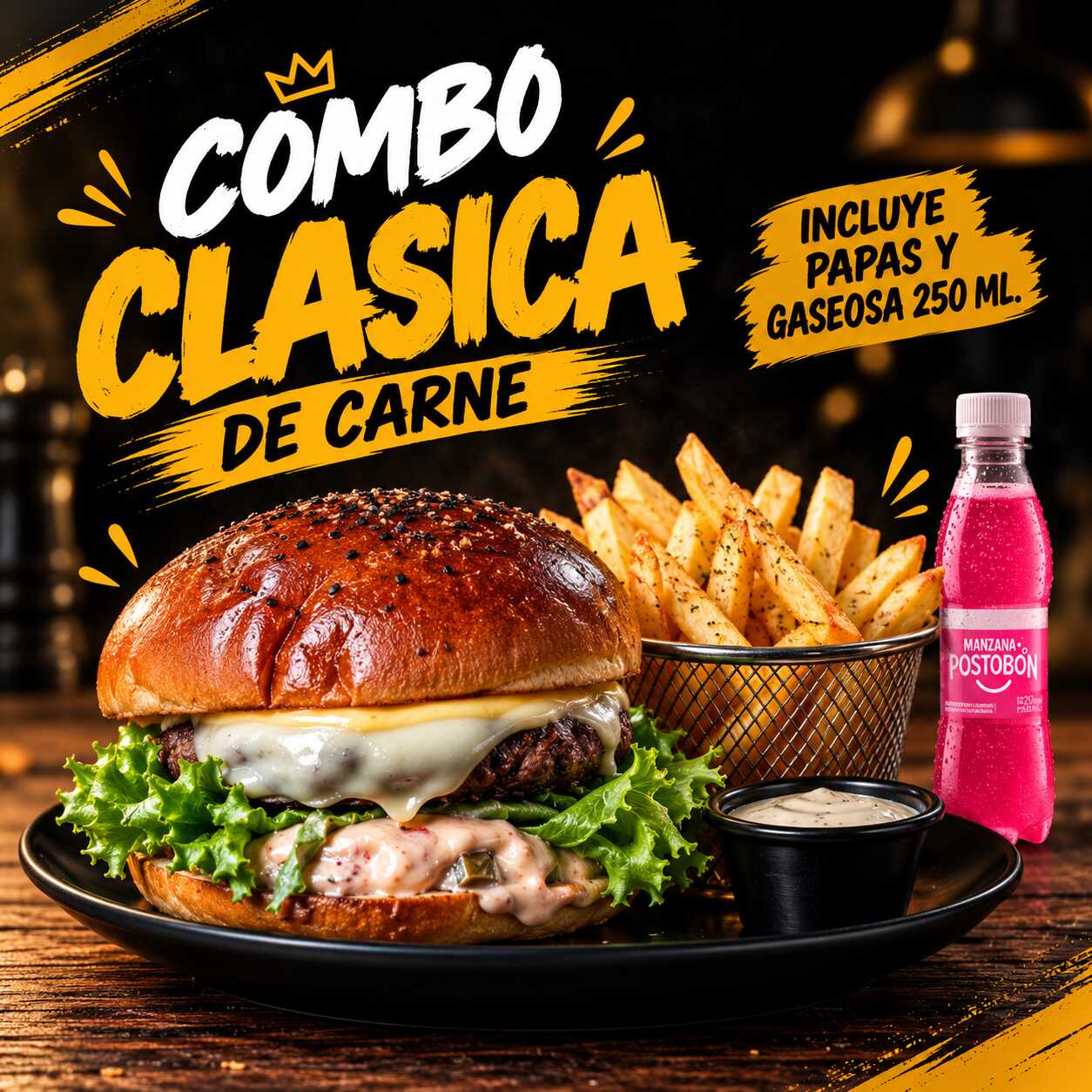 COMB0 CLASICA DE CARNE + GASEOSA
