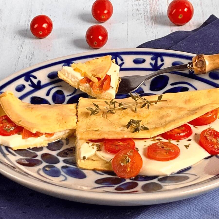 crepioca queijo e tomate