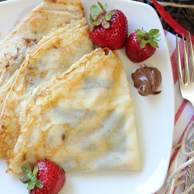 Crepa de lechera y fresa.