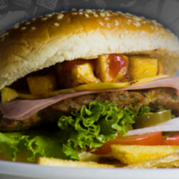 Hamburguesa Hawaiana con Papas