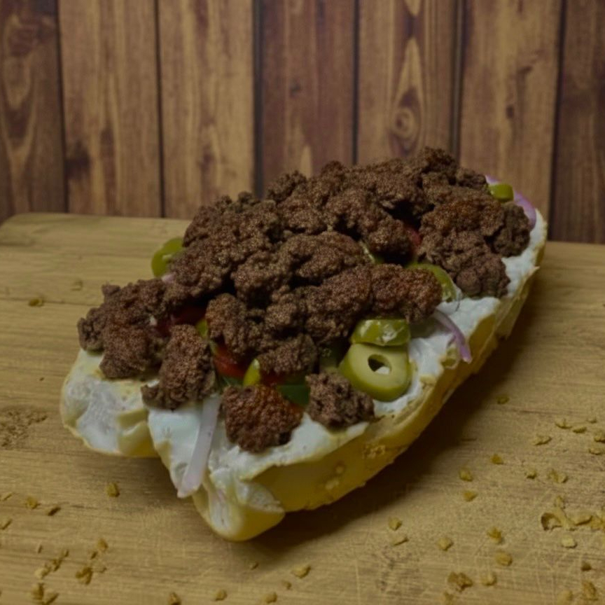 Acompanha: Pão, pasta de alho, tomate, cebola, pimentão, orégano, alho, torrado e azeitona