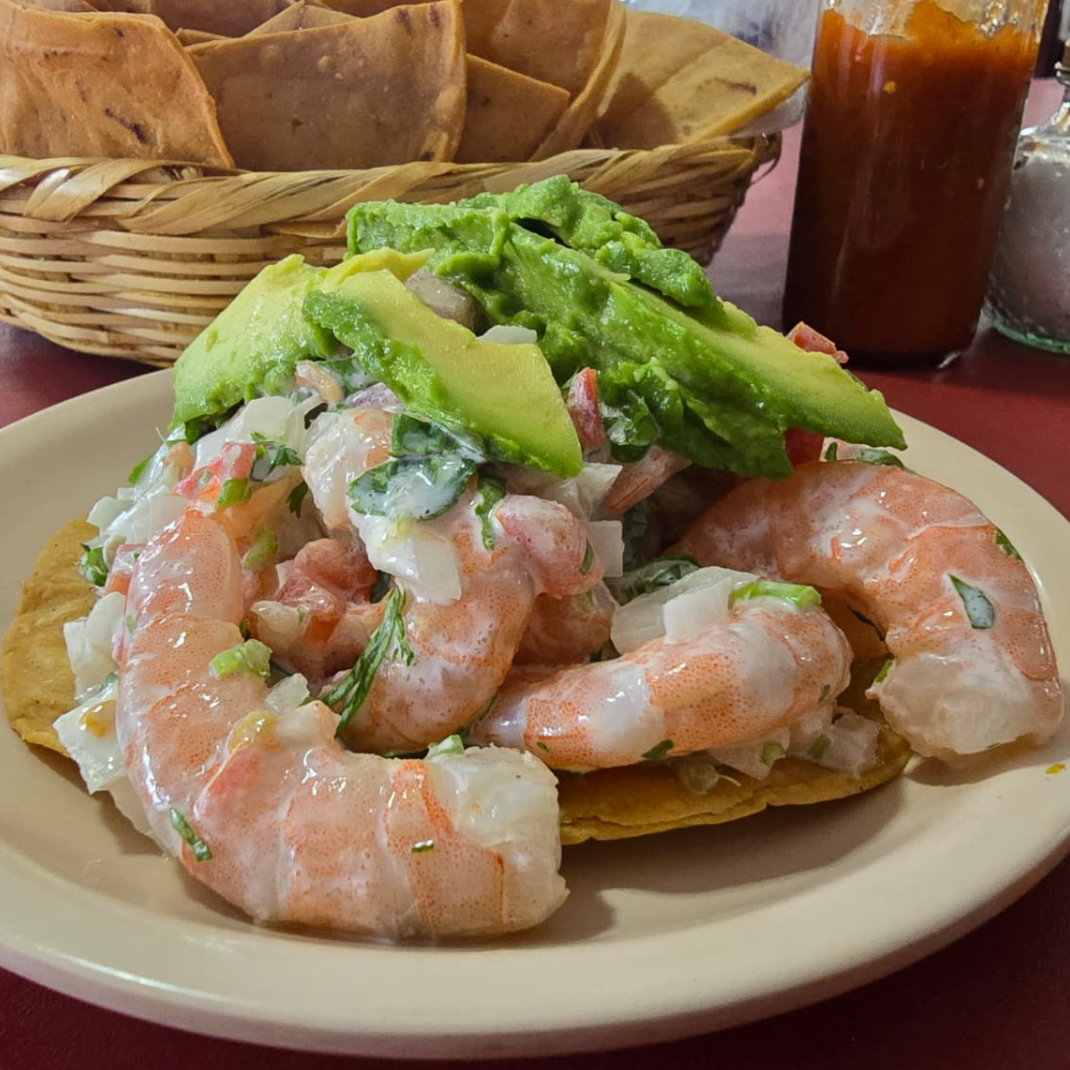 Tostada de Ceviche de Camarón