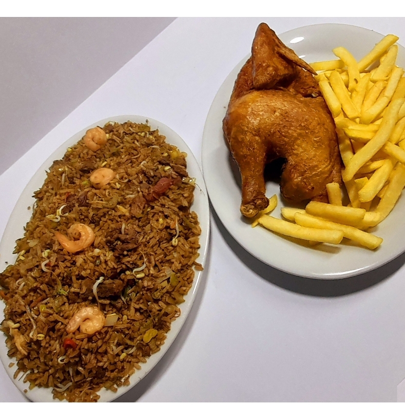 COMBO 4 PRESAS DE POLLO ASADO MAS ARROZ CHINO