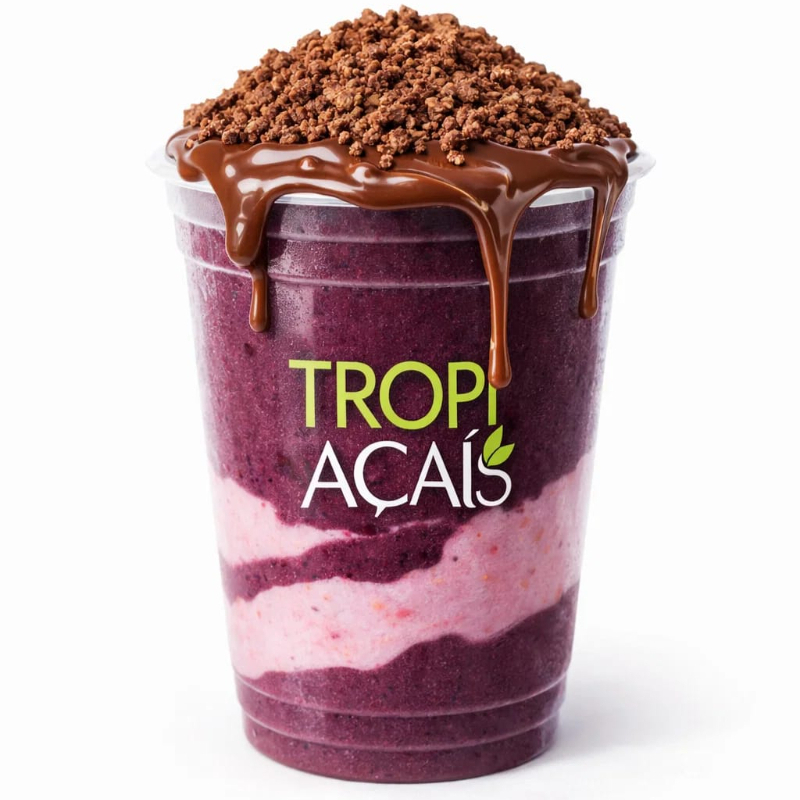 Açaí cremoso (200ml), encorpado e com sabor intenso, preparado de forma tradicional para garantir qualidade.