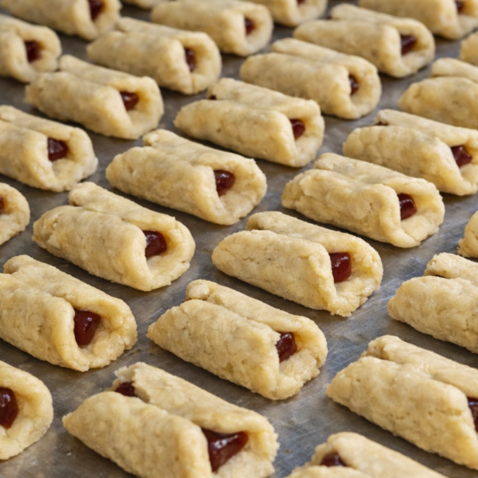 Deliciosos salgadinhos assados de forno, feitos com massa leve e crocante, recheados com goiaba macia e saborosa. O equilíbrio perfeito entre o salgado da massa e a doçura natural da goiaba — um lanche irresistível para qualquer hora do dia!