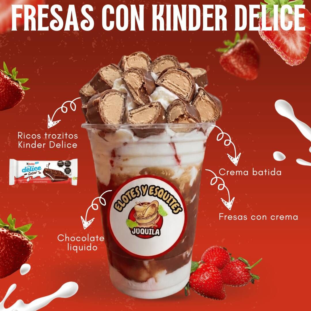 Fresas con Crema + Kinder Délice