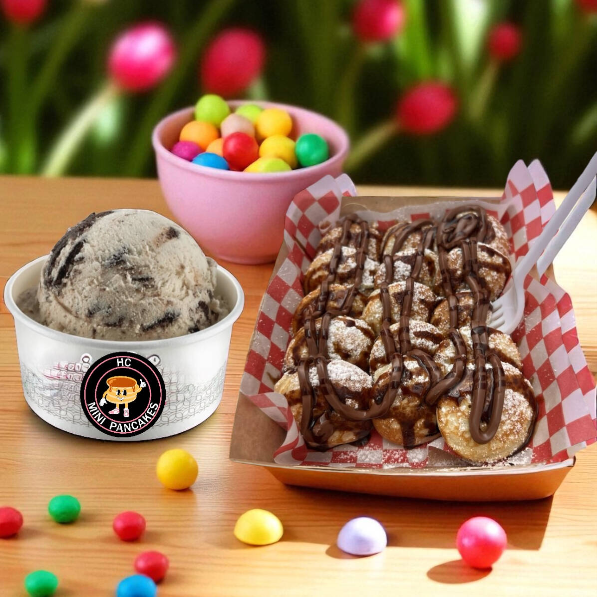 15 Mini Pancakes con Helado