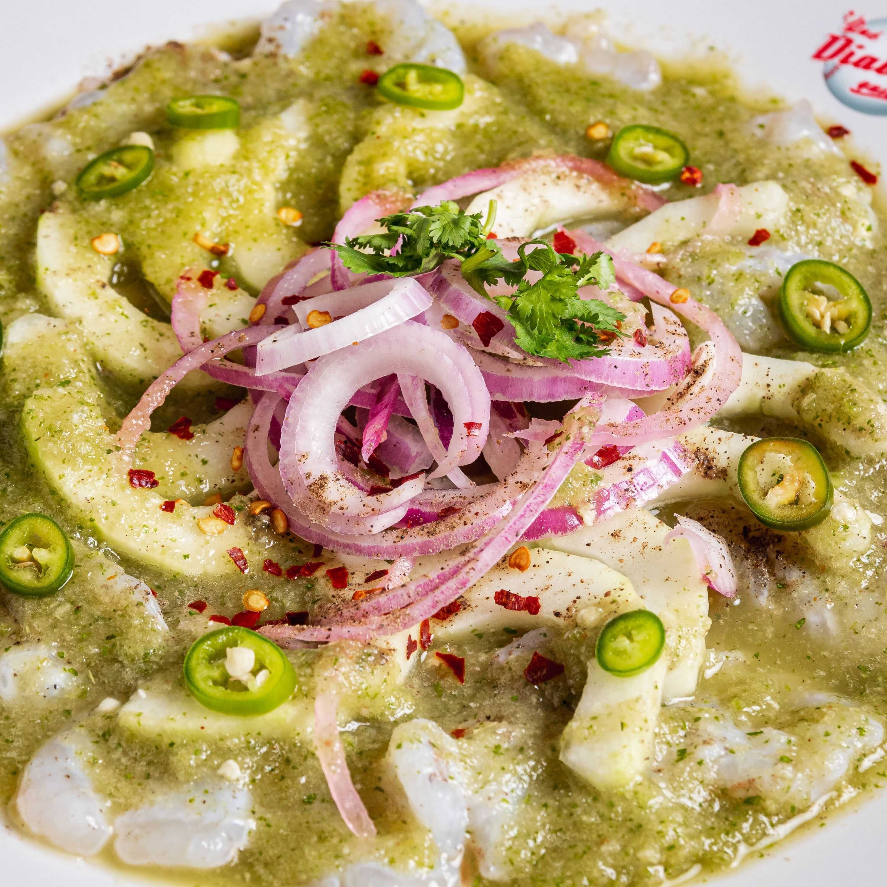 Aguachile verde tostada