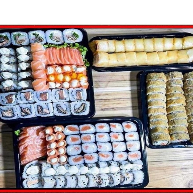 215 - 50 hot 70 sushi 10 niguiri 20 guncas 40 sashimi 10 dragam