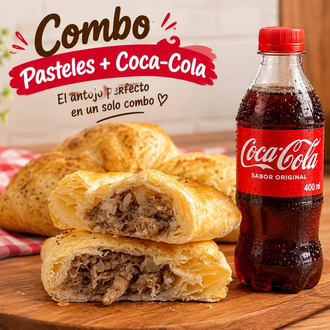 2 Pasteles Hojaldre + 1 Cocacola 400 Ml