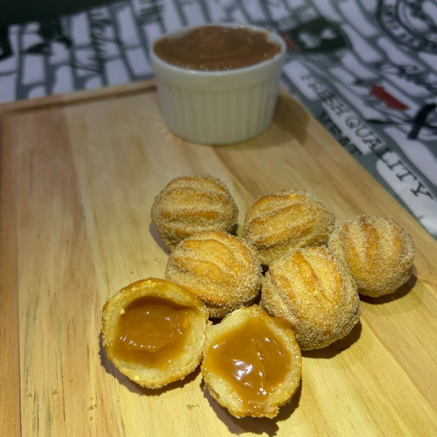 10 unidades mini churros de doce leite
