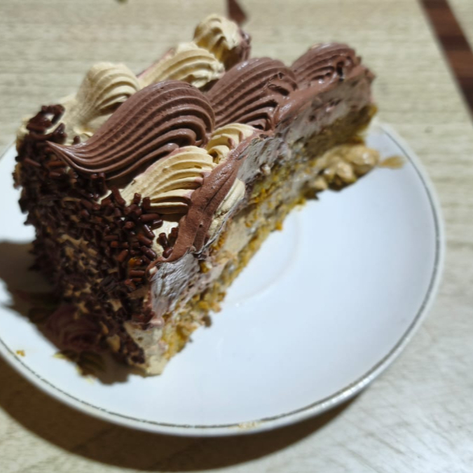 Rebanada de Pastel de Café Tres Leches