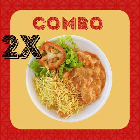 Acompanha : Arroz com batata palha e saladinha .