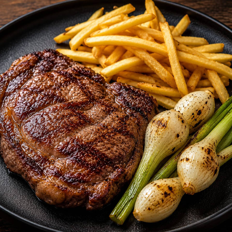 RIB EYE 250 GR CON PAPAS FRITAS