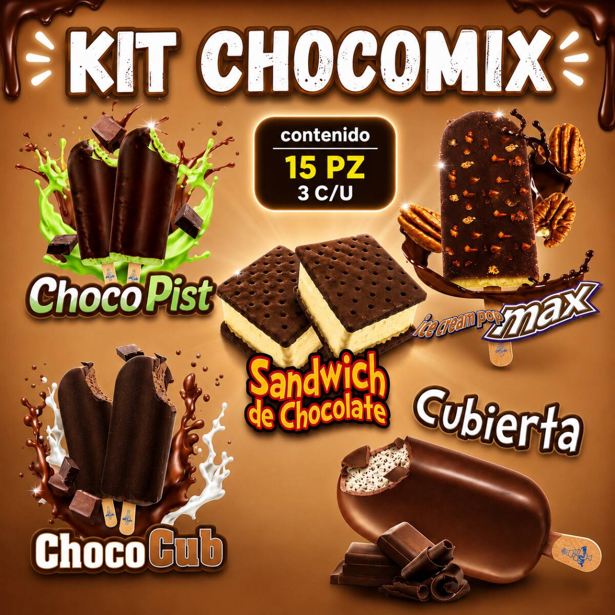 KIT CHOCOMIX 15 PIEZAS