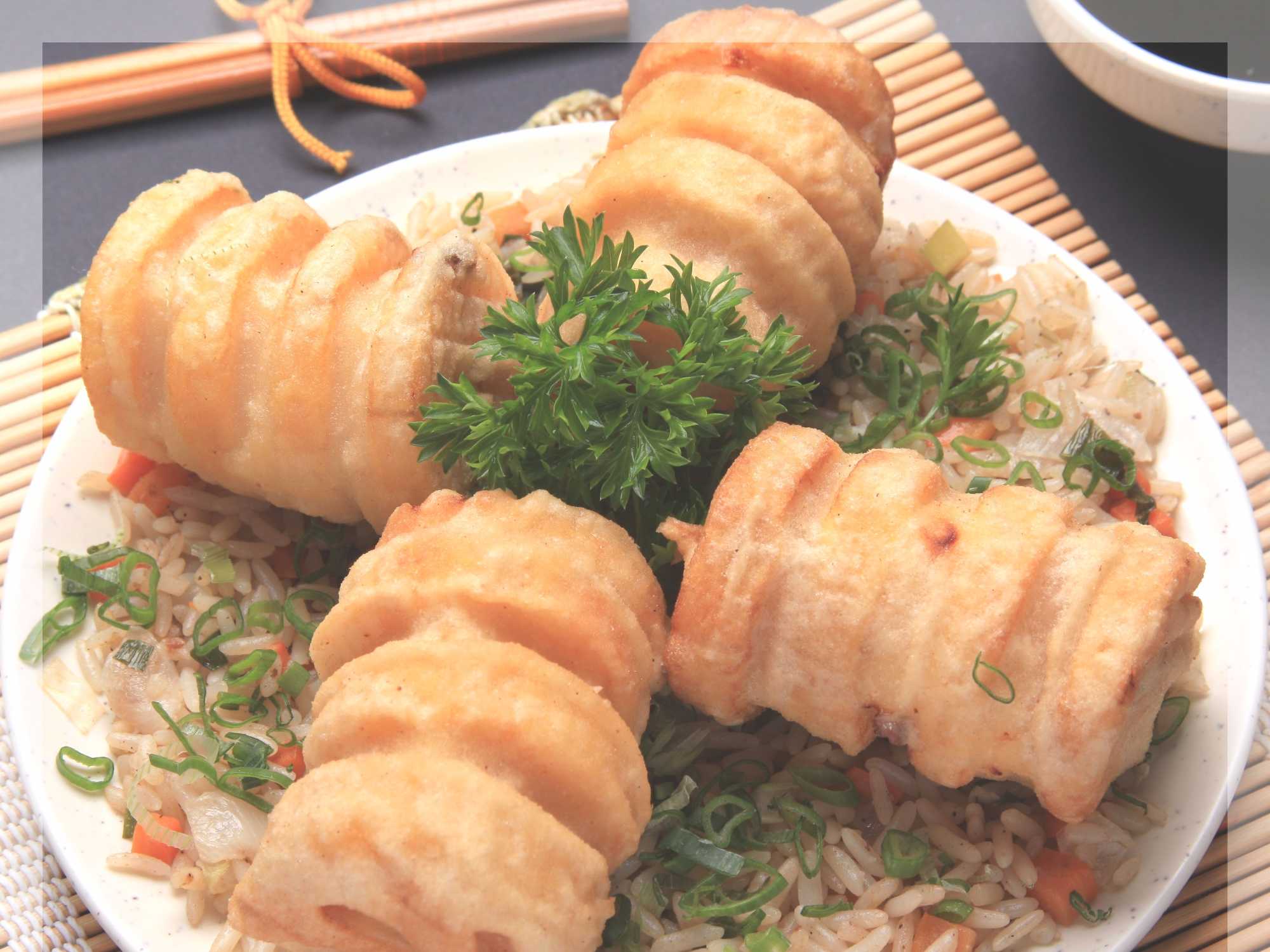 Brochetas Queso-Plátano Tempura
