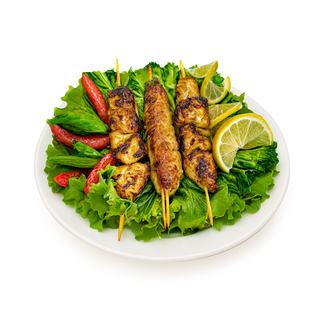 BROCHETAS CON ENSALADA
