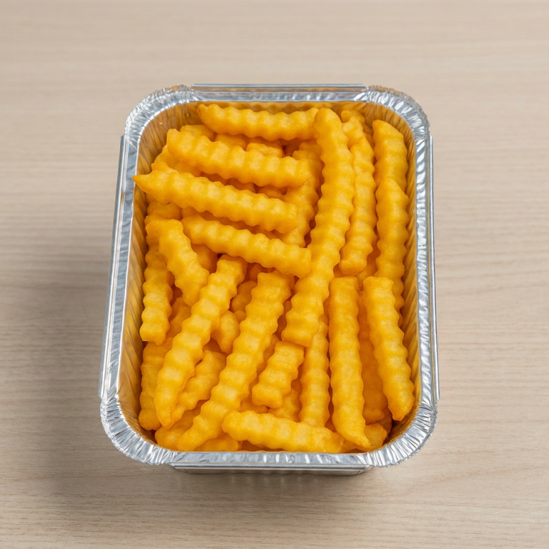 Aproximadamente 500g(in natura) de batatas fritas. Batatas já vão salgadas.