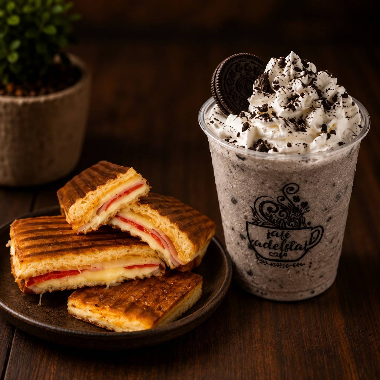 Panini de Pepperoni y Queso + OREO Frío 14 Oz