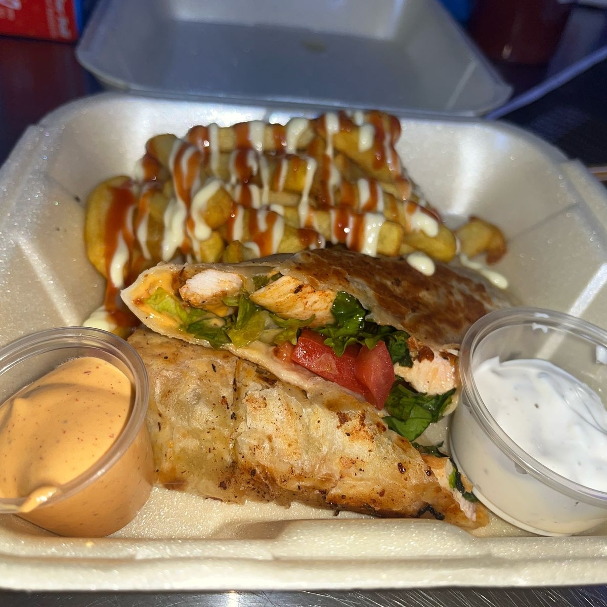Wrap de Pollo + Papas Fritas