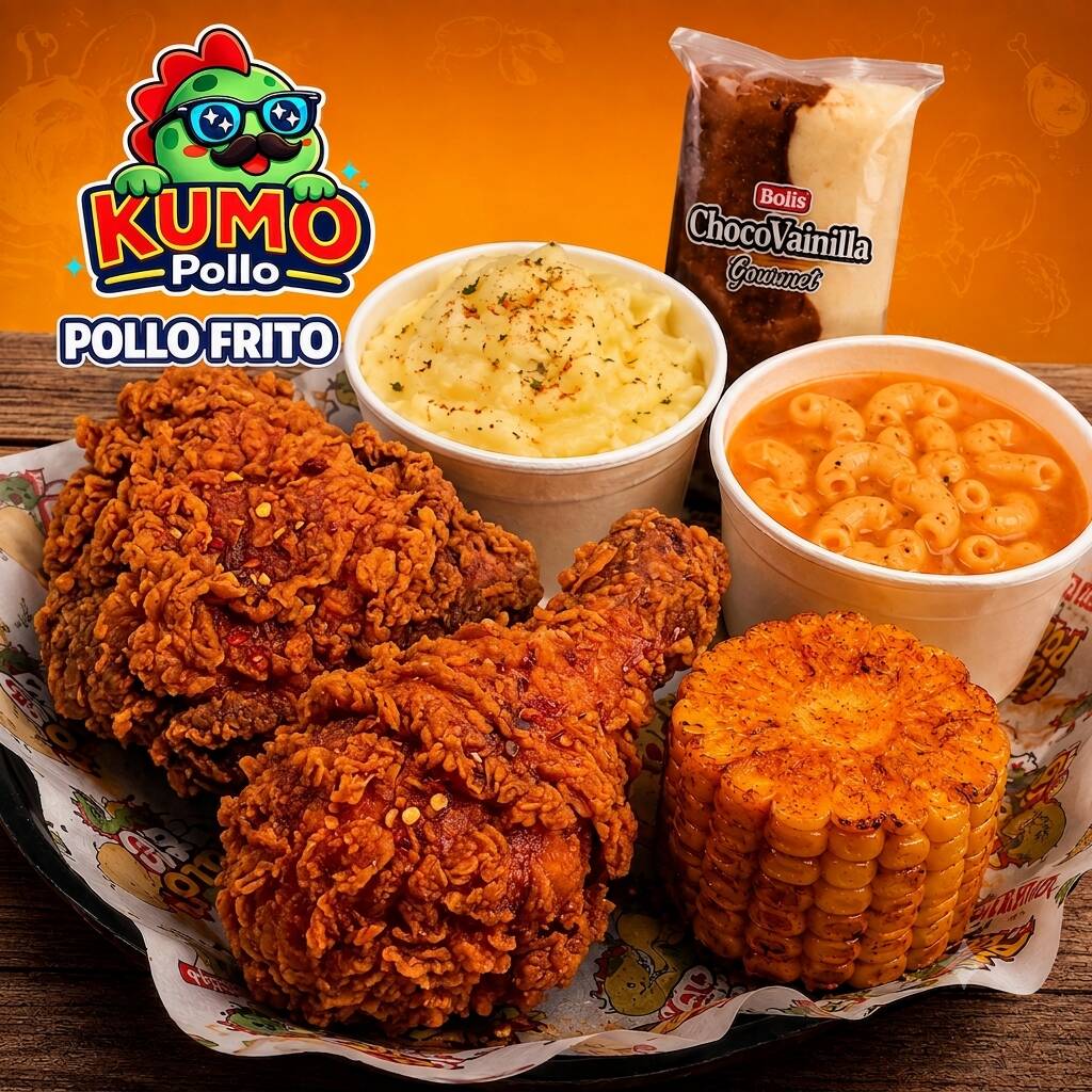 COMBO PAREJA: POLLO FRITO ROSTIZADO (2 PERSONAS)