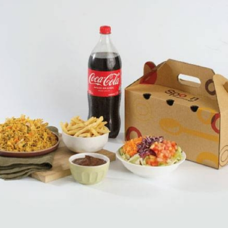 Arroz con Pollo 4 porciones + Coca-Cola 1.5 litros