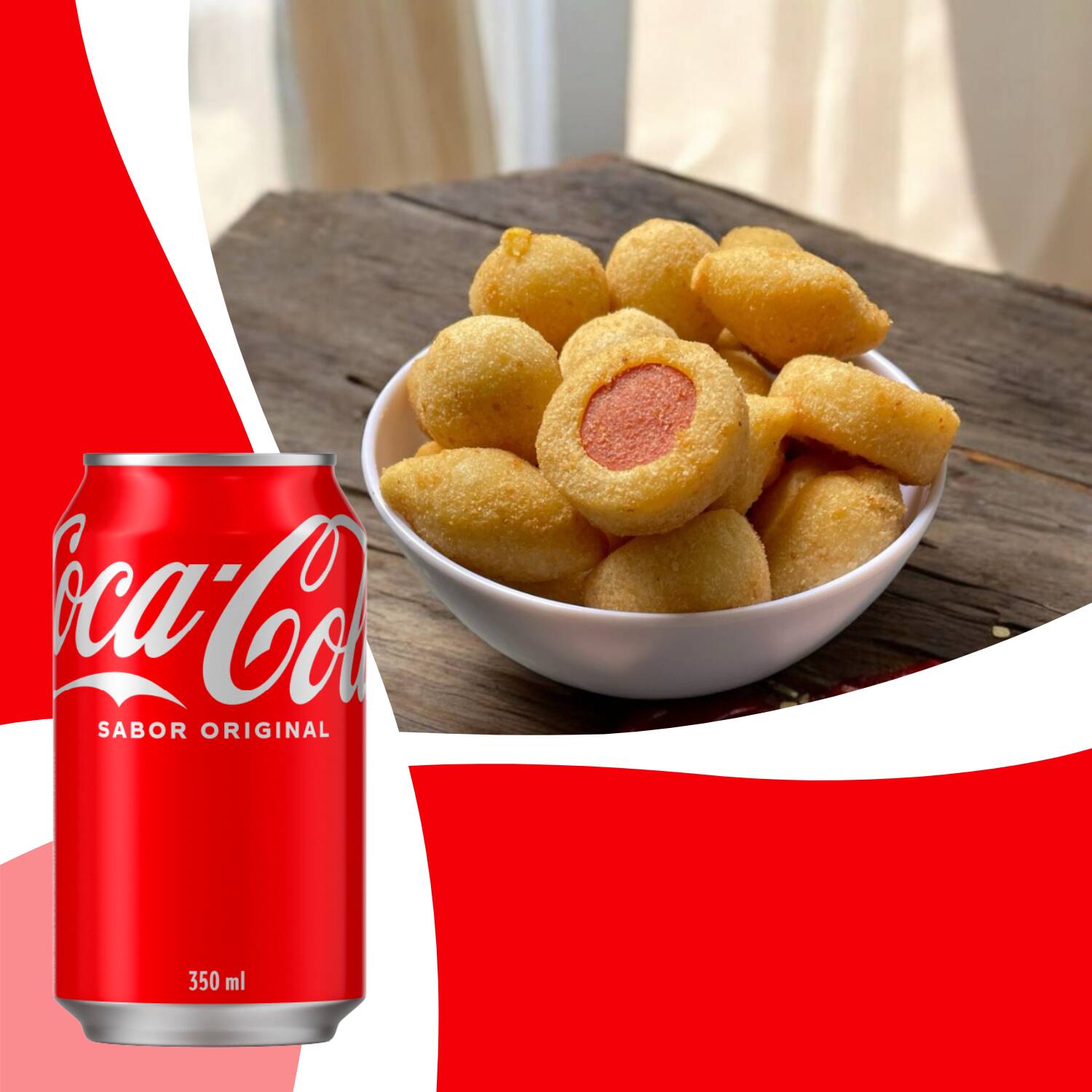 Neste pedido você pode escolher até 40 salgados, de acordo com a disponibilidade de sabores no momento da compra. Cada escolha equivale a 10 salgados. Nossos salgados pesam entre 14 e 15 gramas. Acompanha uma coca cola tradicional de 350ml.