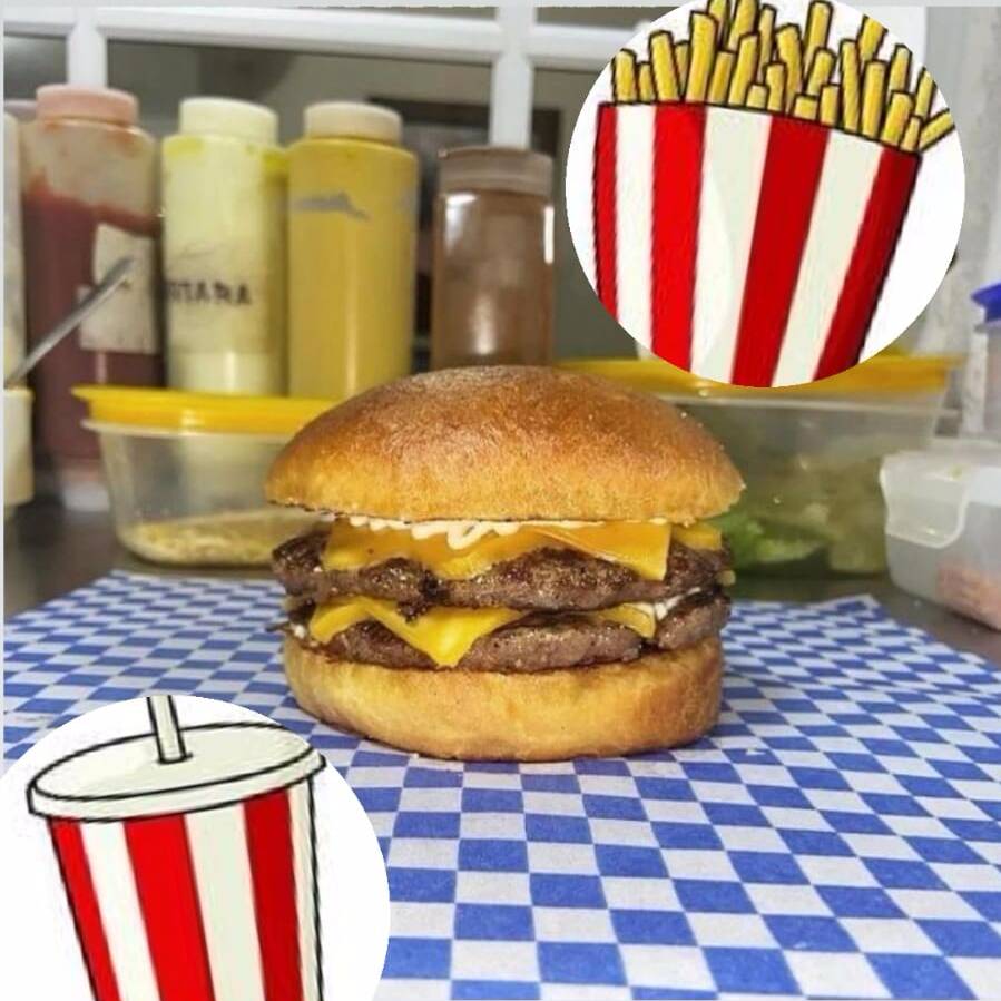 Combo-ChessBurguer + papas + Gaseosa