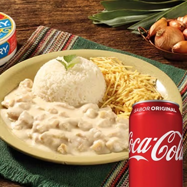Saboreie 250g (porção do item strogonoff) do nosso tradicional Strogonoff de Frango com Champignon, misturado com uma generosa porção do verdadeiro Catupiry. Acompanha arroz branco, batata palha ou purê de batatas + Coca Cola Lata 350ml (Original ou zero açucares)
(Os ingredientes do strogonoff não podem ser alterados e/ou retirados)