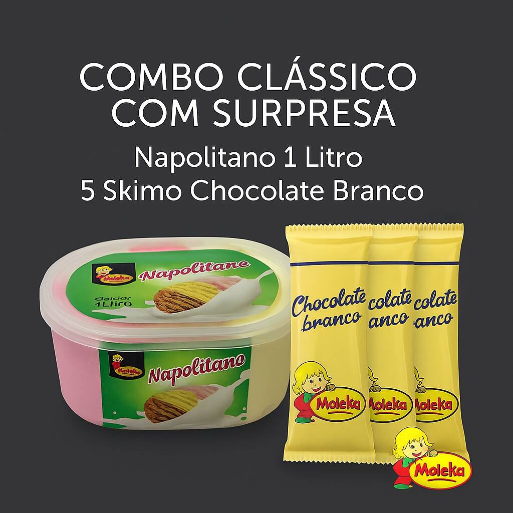 Sorvete de 1 Litro + 5 Skimo Chocolate Branco