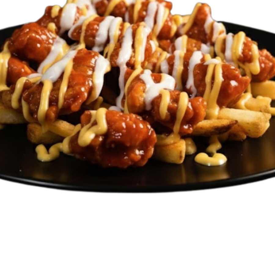 Papas chicken buffalo (media orden)