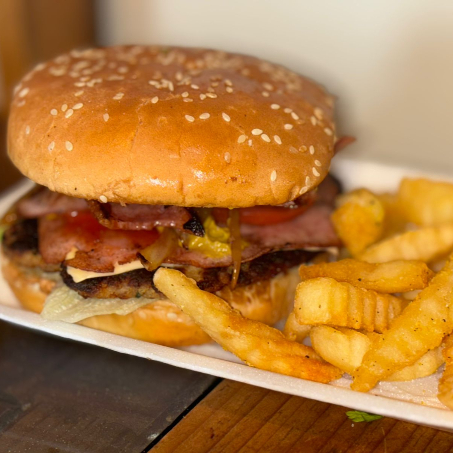 HAMBURGUESA CON TOCINO