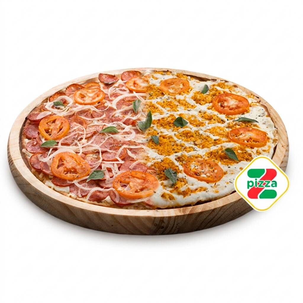 Deliciosa Pizza Metade Calabresa, Metade Frango Com Catupiry