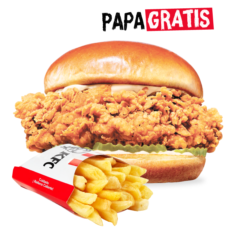 Kentucky Sandwich mas Papa Gratis