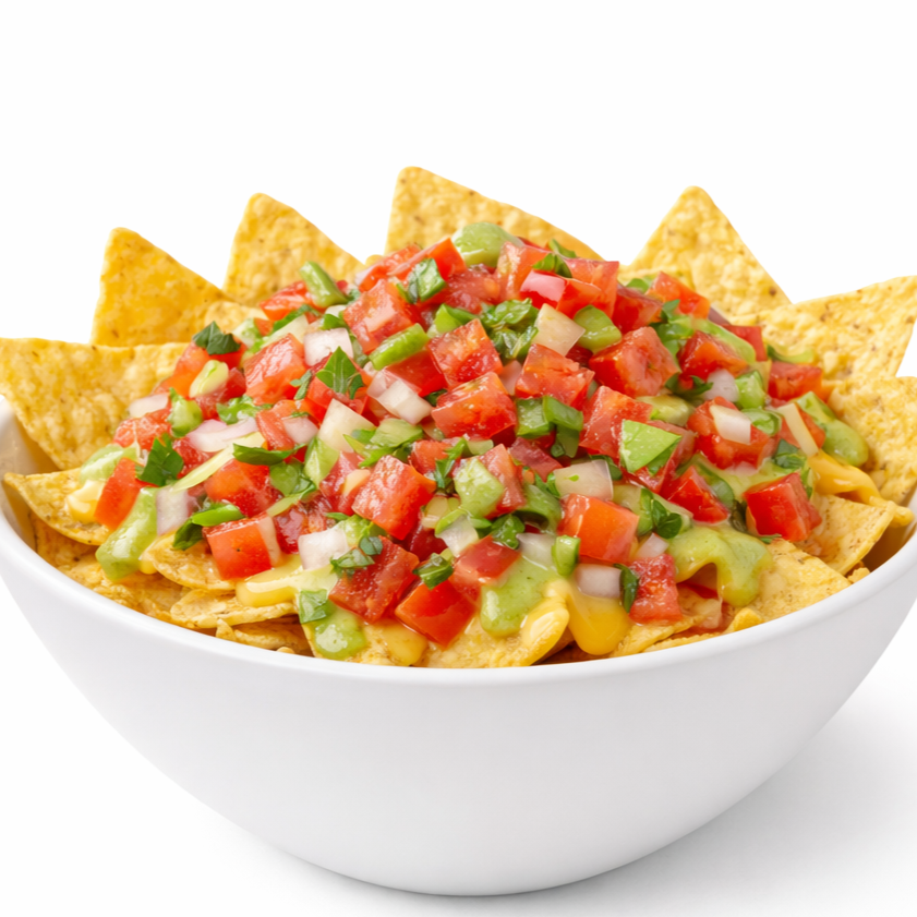 NACHOS CON PICO E’ GALLOY GUACAMOLE