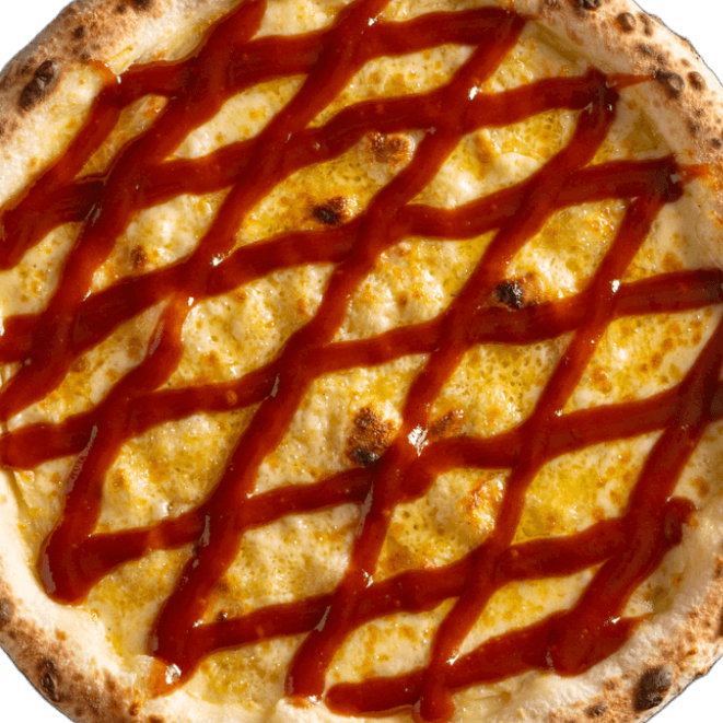 Massa, queijo muçarela e goiabada.