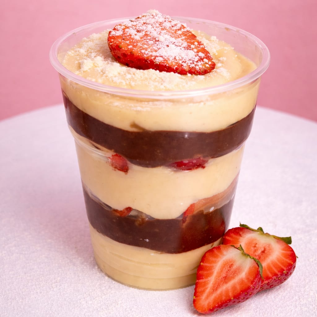 Copo da Felicidade de Morango Camadas generosas de morangos fresquinhos, brigadeiro branco super cremoso e brigadeiro de chocolate intenso. Uma combinação perfeita de doçura e frescor que derrete na boca e conquista a cada colherada. 🍫🤍🍓Copo da Felicidade de Morango Camadas generosas de morangos fresquinhos, brigadeiro branco super cremoso e brigadeiro de chocolate intenso. Uma combinação perfeita de doçura e frescor que derrete na boca e conquista a cada colherada. 🍫🤍🍓