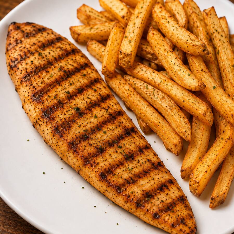 Filete 200gr a la Plancha con Papas a la Francesa