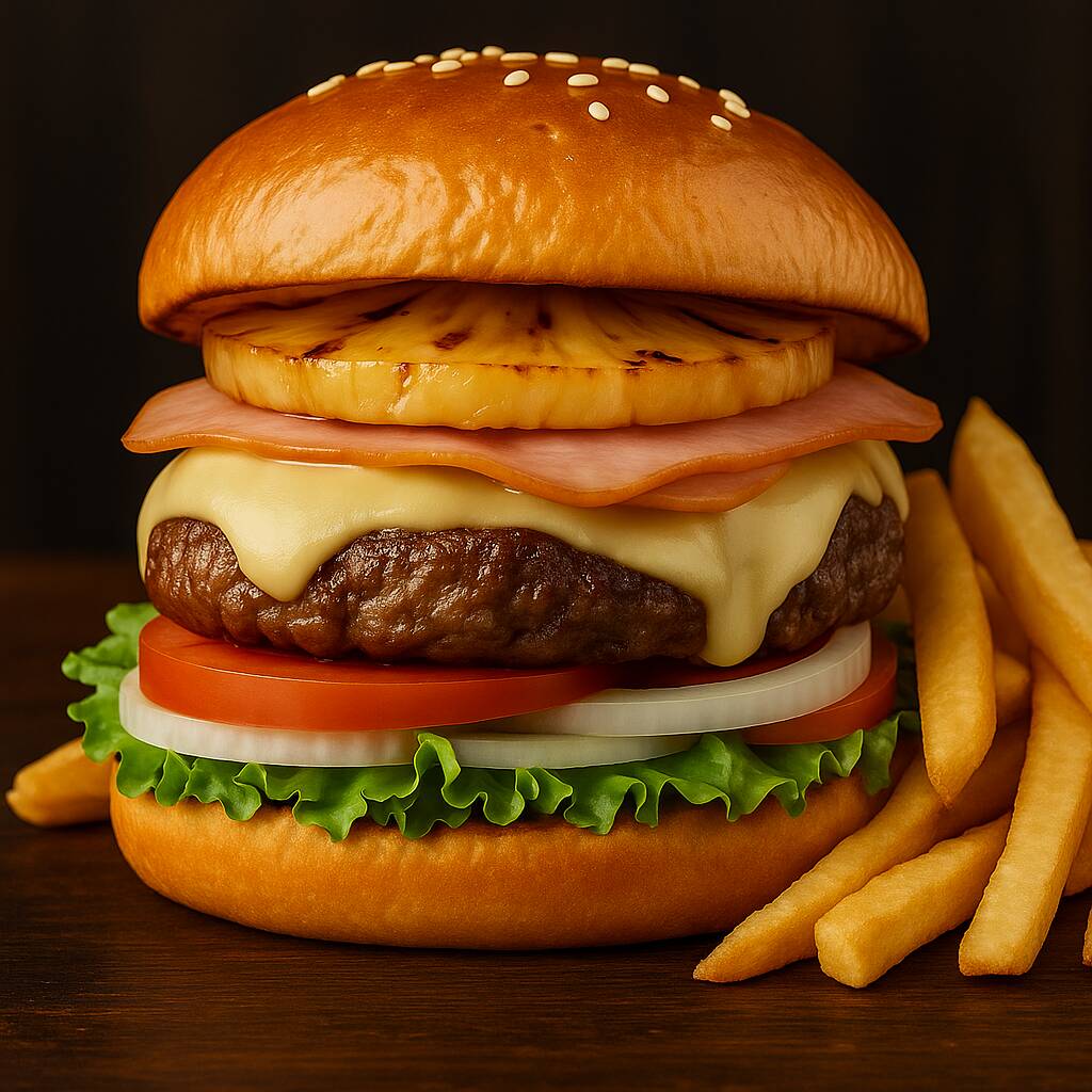 Hawaiana + Papas a la Francesa