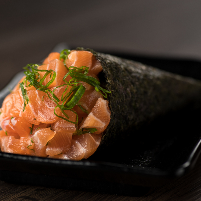 voce escolhe o recheio do temaki com cream cheese.