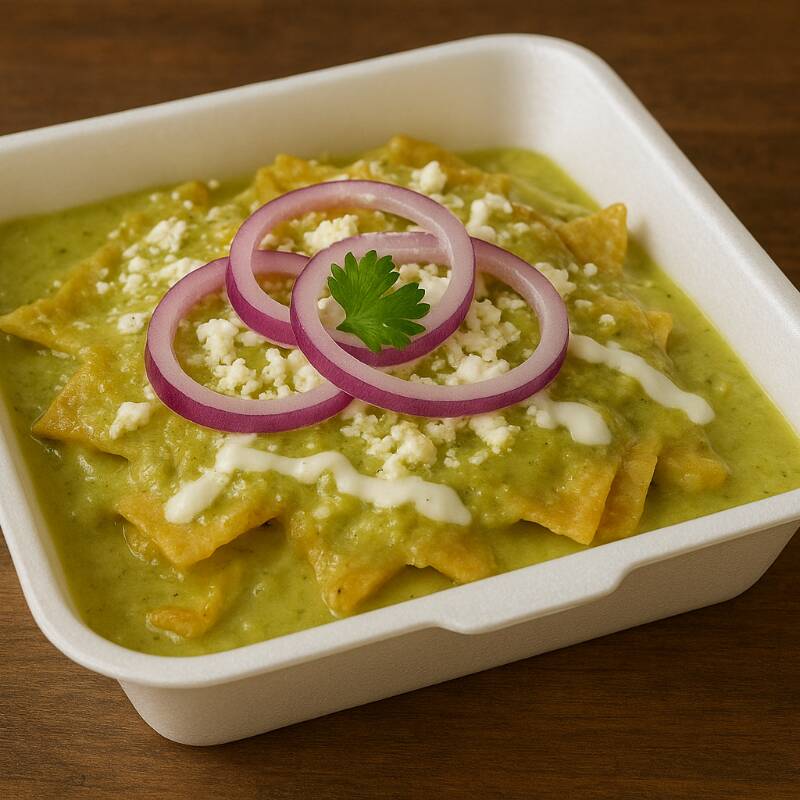 Chilaquiles Verdes (Poblanos) 1/2 Orden