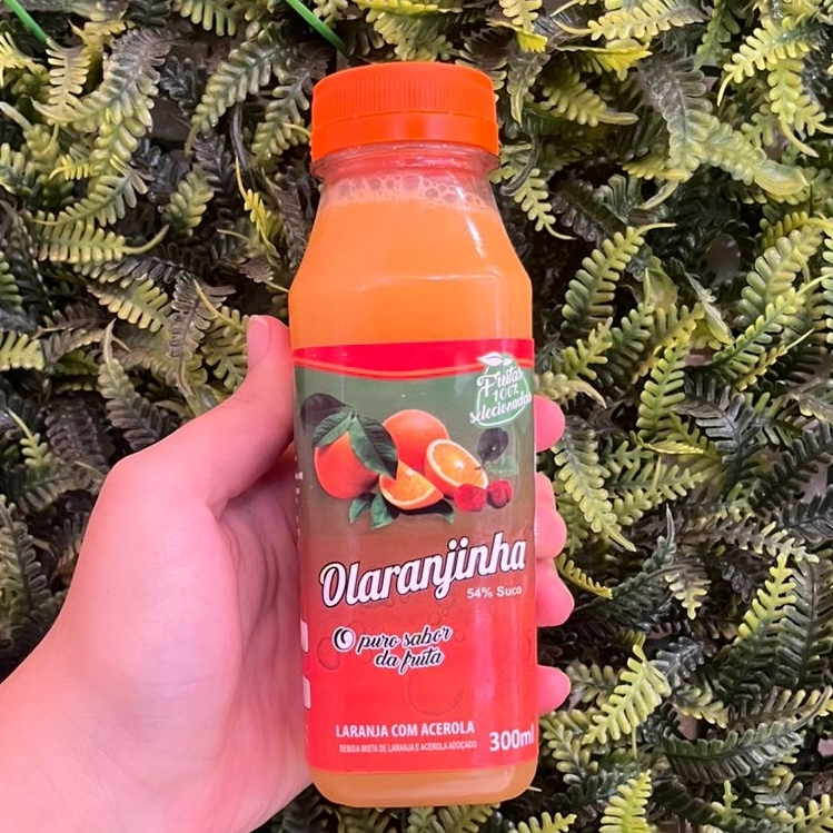 Suco de laranja com acerola natural Laranja, acerola, água e açúcar O Puro Sabor da Fruta