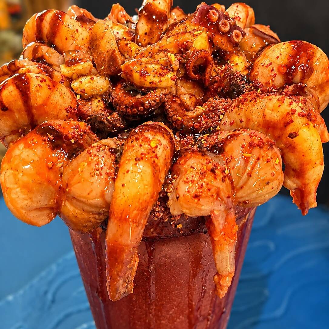 Clamato con Camarón y Pulpo