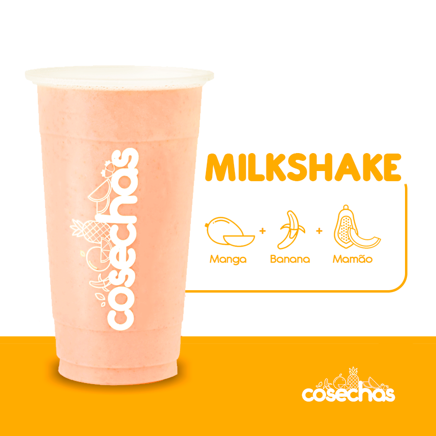 Uma bebida cremosa que combina a doçura da manga e da banana com a suavidade do mamão, resultando em um milkshake leve e saboroso.