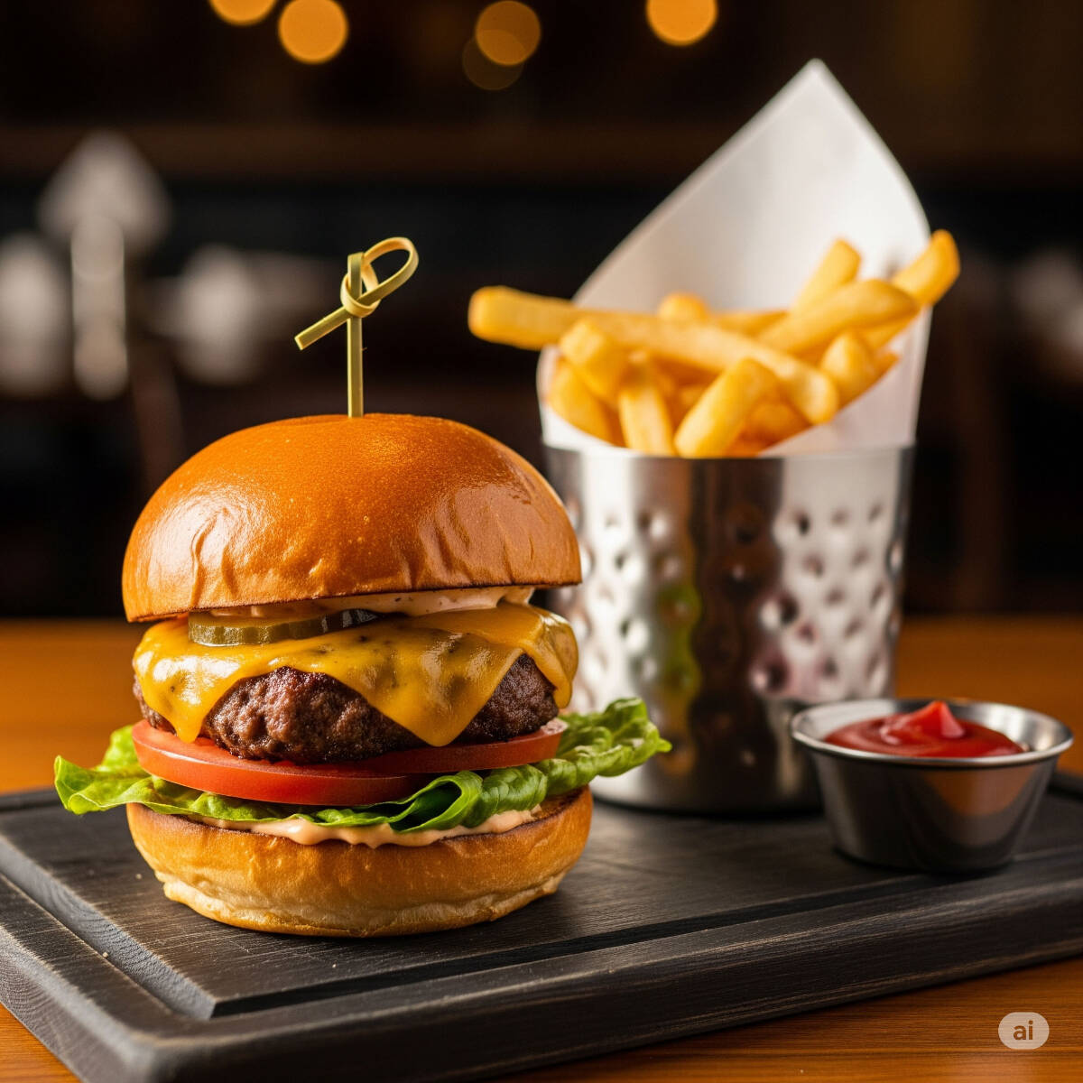 Mini Hamburguesa con papas