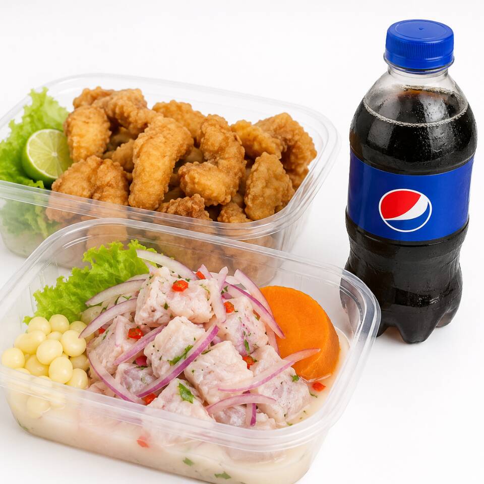 2 Chicharron De Pescado+Ceviche+Gaseosa